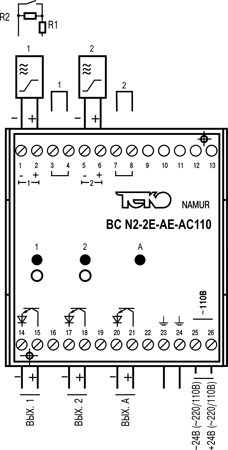 Габариты BC N2-2E-AE-AC110-C